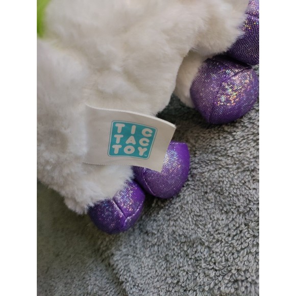 Tic Tac Toy UNICORN PEGASUS Light Up Stuffed Animal Plush White Glitter - Picture 3 of 5